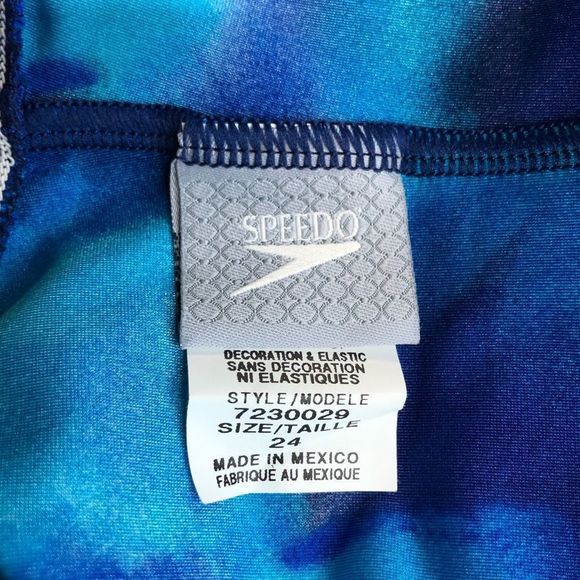 Speedo Blue Abstract Print One Piece Swimsuit Plus Size - Picture 8 of 13